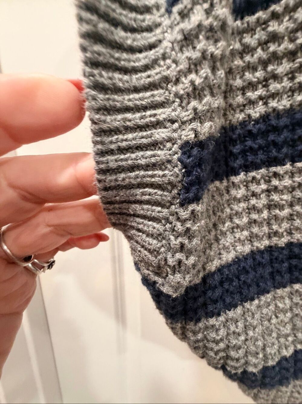 Madewell Striped V-Neck Sweater Vest Knit Preppy Casual Layering Medium
